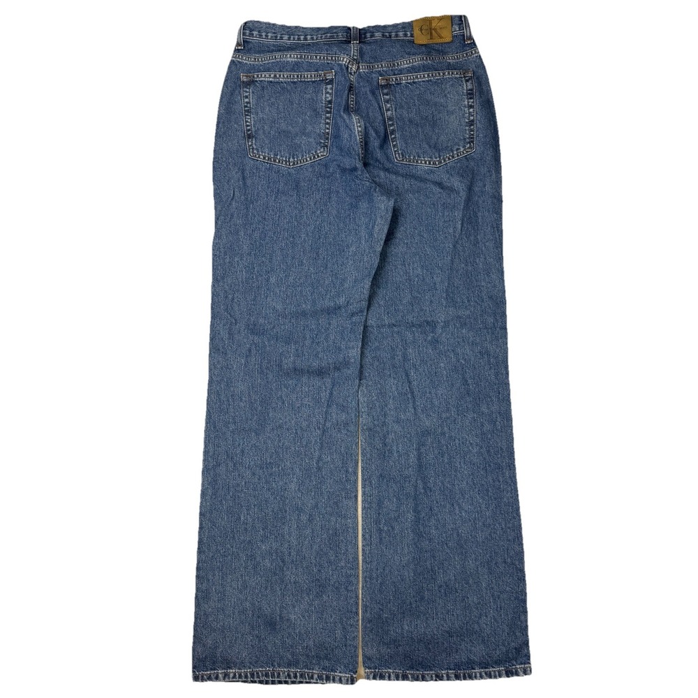 Vtg Y2K Calvin Klein Jeans Women's 12 Relaxed Flare Wide Leg 31x33 Denim‎